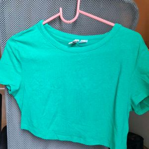 Green Cropped Tee