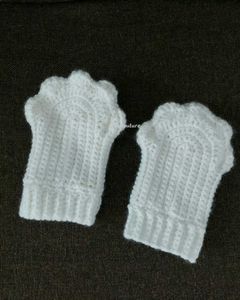 Crochet White Paw Gloves 🐾