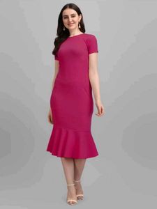 Pink Trumpet Hem Dress