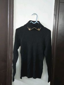 Elegant Black Turtleneck Sweater bust 34/36