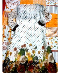 Polka Dot &amp; Floral Match Kurti