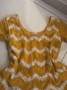 short anarkali and flared pants