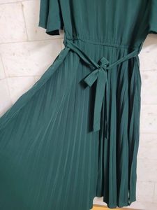 Green Pleated Dress
