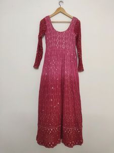 Chikankari Anarkali Kurti And Dupatta