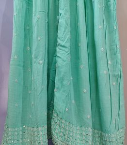 Beautiful Cotton Sea Green Embroidered Kurta