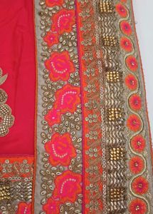 Elegant Red Embroidered Saree