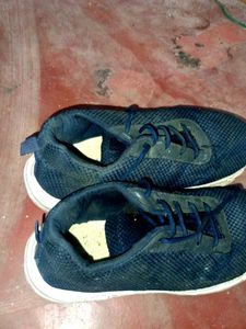 Navy Blue Mesh Sneakers