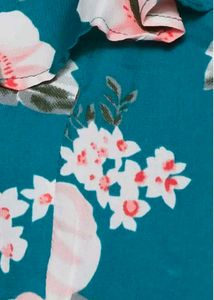Floral Ruffle Teal Mini Dress