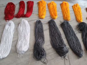 Set of 2 Colorful Silk Macrame Craft Bundle