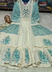 Embroidered Layered Gown