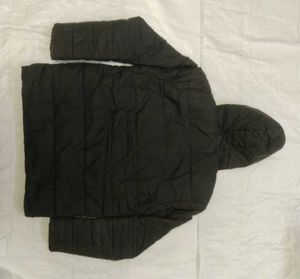 Black Hooded Padded Jacket