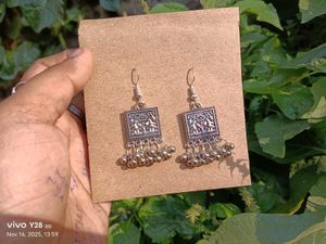 Silver Jhumka Earrings