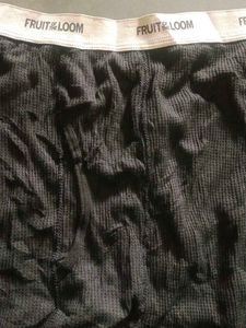 Fruit of the Loom Men's Black Thermal Underwear