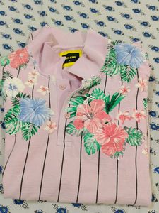 Floral Striped Short Sleeve Shirt