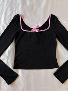 Pinterest Savana Black &amp; Pink Bow Top