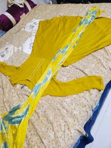 Yellow anarkali set