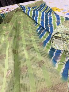 Beautiful green sari with blouse