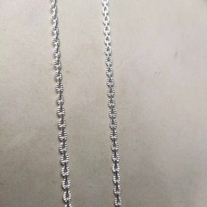 Pure Silver Mix Link Snack Chain 20 Inch