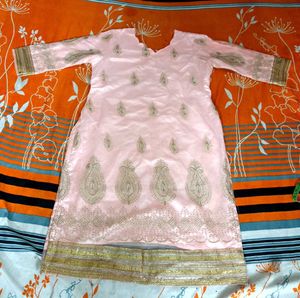Pink Embroidered Kurta