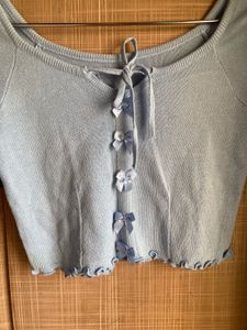 Cute Blue Ribbon Top