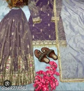 Purple Embroidered Kurta Set