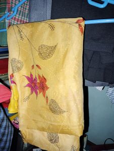Sari Yellow Colour Unused
