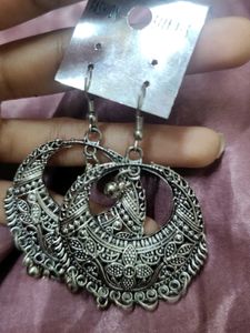 Oxidised Silver Jhumkas