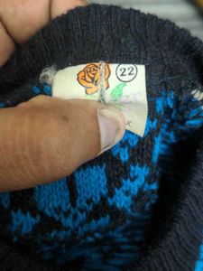 Cute Kids Blue Patterned Sweater