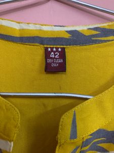 Mustard printed Anarkali Kurta