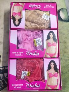 32 Sized Set Of 3 Bra Panty Combo Cotton Net