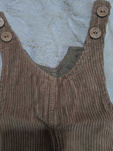 Girls Dungree Corduroy Brown- 0-6m