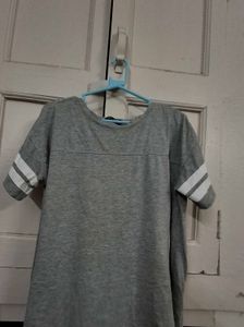 Grey Striped Comfy T-Shirt