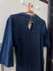 Navy Blue Body Con Short Kurti