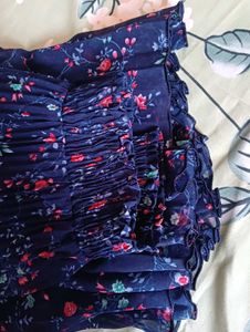 Floral Pleated Skirt