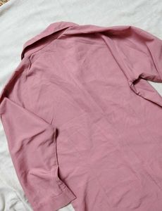Pink 3/4 Sleeve Button-Down Shirt
