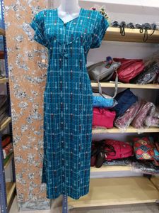 Elegant Blue Printed nighty - M size