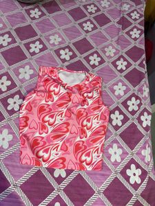 Pink Heart Print Tank Top 🎀💕