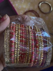Red Golden Bangle Party Set