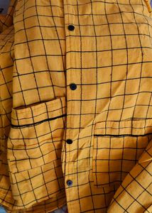 Yellow Checkered nightsuit set