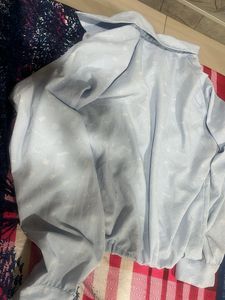 Light Blue Crop Shirt