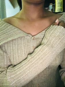 Off-shoulder Ribbed Knit Top