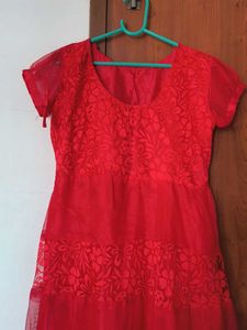 Red anarkali kurta