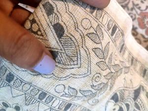 Black and Off-white , Printed Stole/Dupatta
