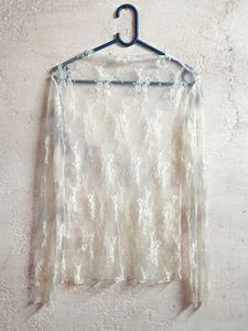 Summer Fashion See-through Lace Top White