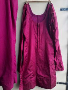 Wine Kurta Set Women