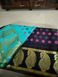 New Silk Blend Saree with Paisley & Floral Motifs