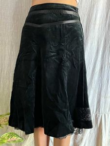 Black Velvet Midi Skirt