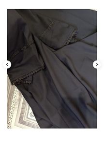 Elegant Black Abaya with Lace Trim