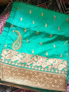 Teal Ethnic Dress Material