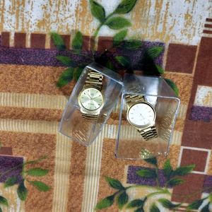 Combo Of 2 Sonata Gold Watch